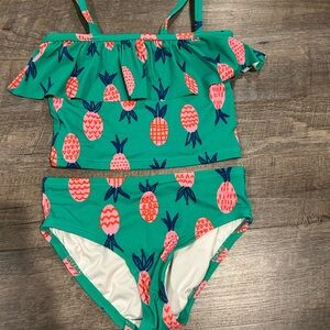 Hanna Andersson Teal and Pink Pineapple Bikini